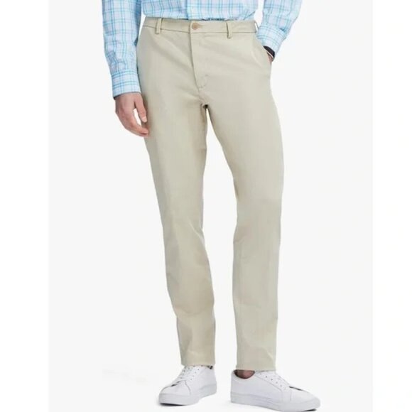 NWT IZOD Saltwater Stretch Chino Flat Front Slim Fit Pants Men’s Size 36 x 30 - Picture 1 of 15